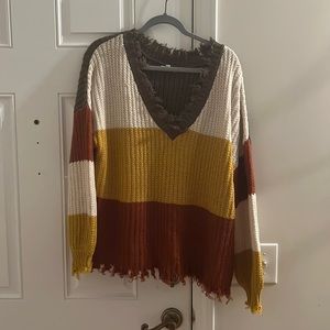 Color block oversized sweater